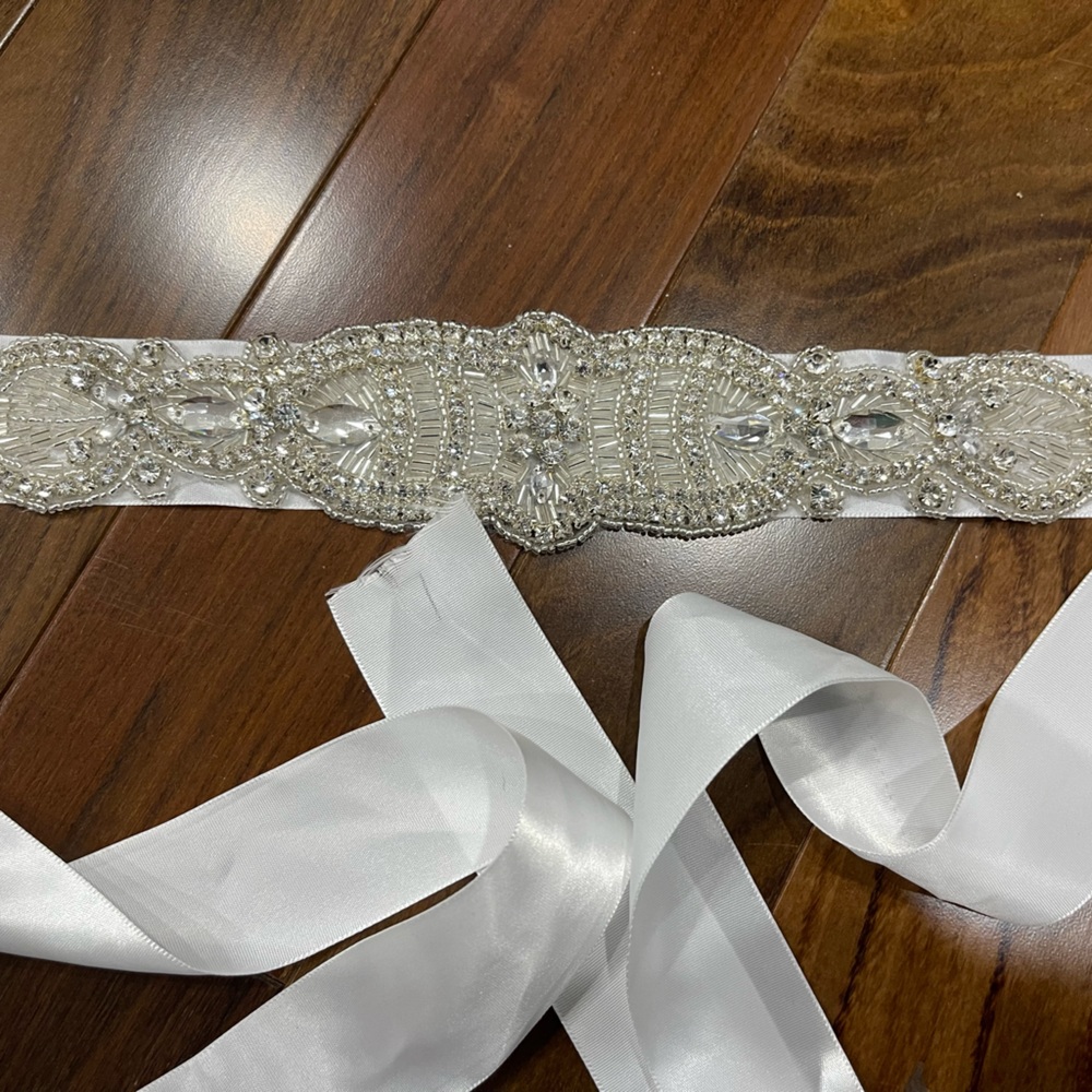 2 different beaded wedding headbands/belts